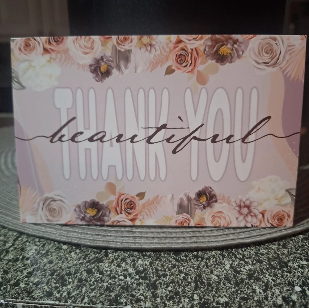 25ct. 4x6 Boho Floral Thank You Cards Bonus 3- Random Polymailers